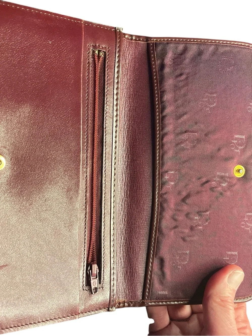 Vintage Christian Dior Burgundy Trotter Monogram Canvas Long Continental Wallet